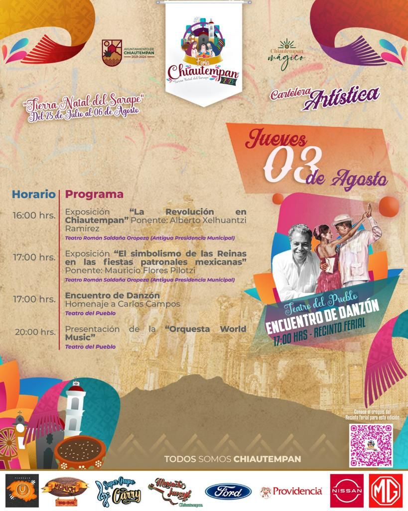 Hoy jueves, Festival de Danzón en Feria de Chiautempan 2023